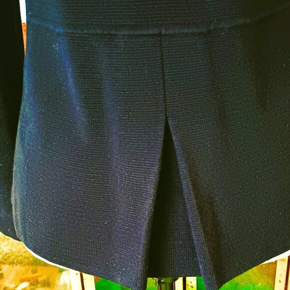 Talbots Navy Nehru Sweater Jacket P with Front Button Pockets Stretch - Picture 6 of 8